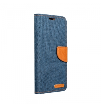 Canvas Book case for Samsung A51 navy blue