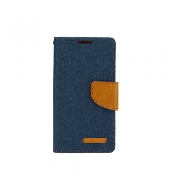 Canvas Book case for Samsung A71 navy blue