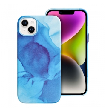Leather Mag Cover for IPHONE 14 PLUS blue splash