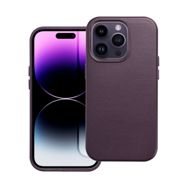 Leather Mag Cover for IPHONE 14 PRO dark violet