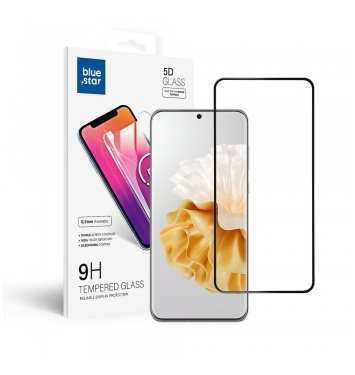 Tempered Glass Blue Star  - HUA P60 Pro (full glue/small size) - black Tempered Glass Blue Star