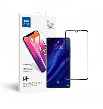 Tempered Glass Blue Star  - HUA P30 (full glue/small size) - black Tempered Glass Blue Star
