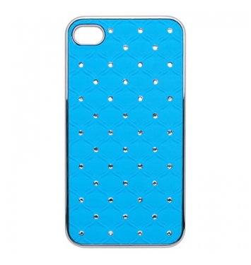 Puzdro tvrdé iPhone 4G/4S  modrá s kamienkami